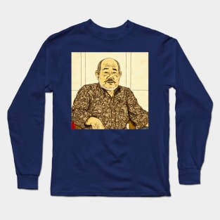 Asian painting. An elderly bearded man looking at camera Long Sleeve T-Shirt